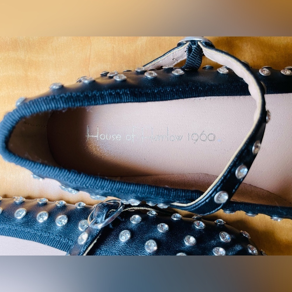 House of Harlow Black 1960 Flashy Mary Jane Ballet Flats - Picture 10 of 11